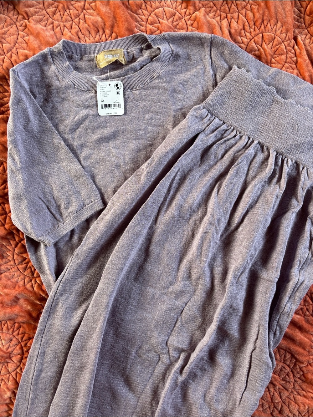 Free People Lilac Knit Skirt Set - Picture 5 of 6
